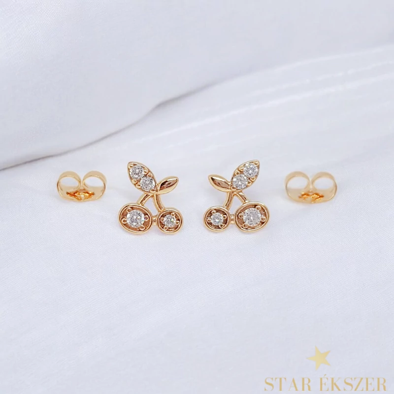 Cseresznye 18K antiallergén fülbevaló