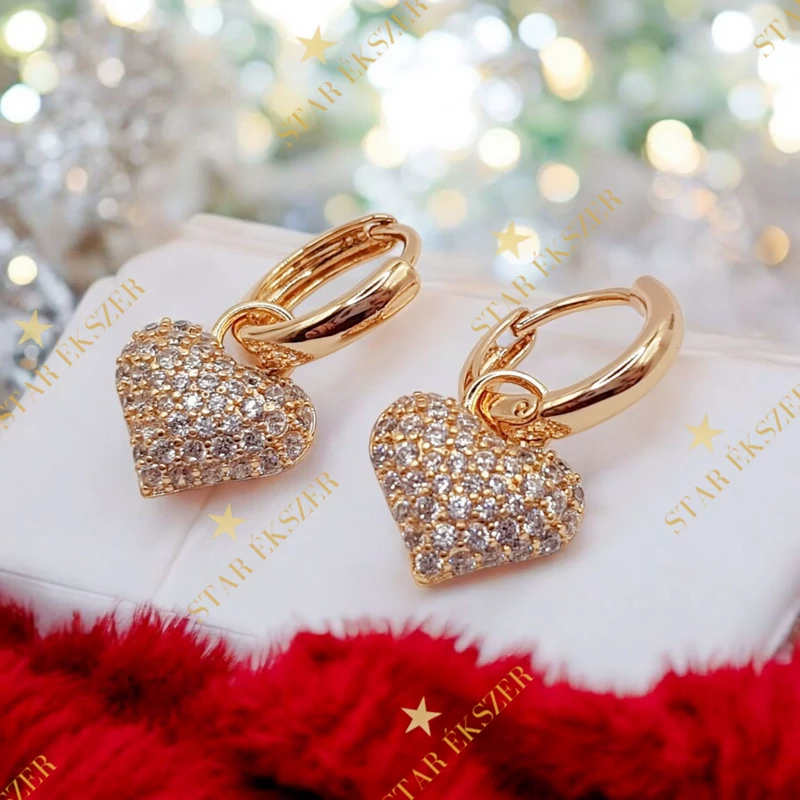 Emmi 18K antiallergén szívecske fülbevaló