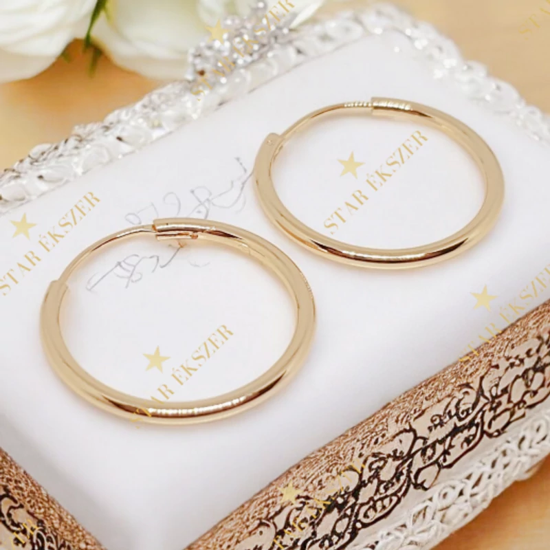 Ester 18K GF. antiallergén karika fülbevaló 2,5cm