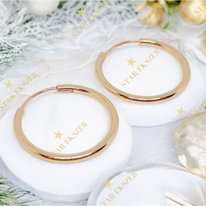 Ester 18K GF. antiallergén karika fülbevaló 2,5cm