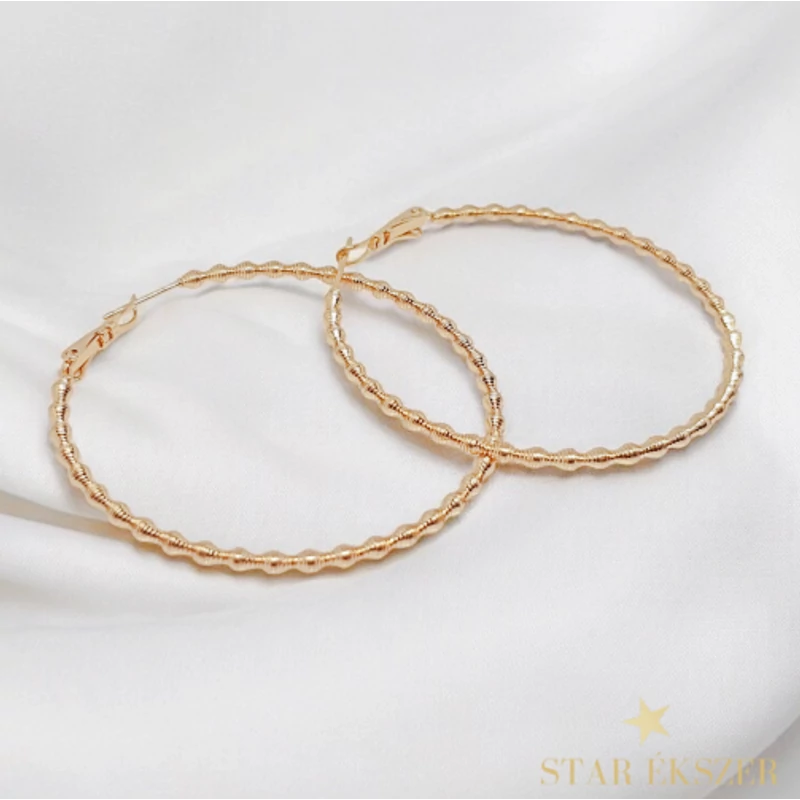 Hillary 18K GF. antiallergén karika fülbevaló 5cm