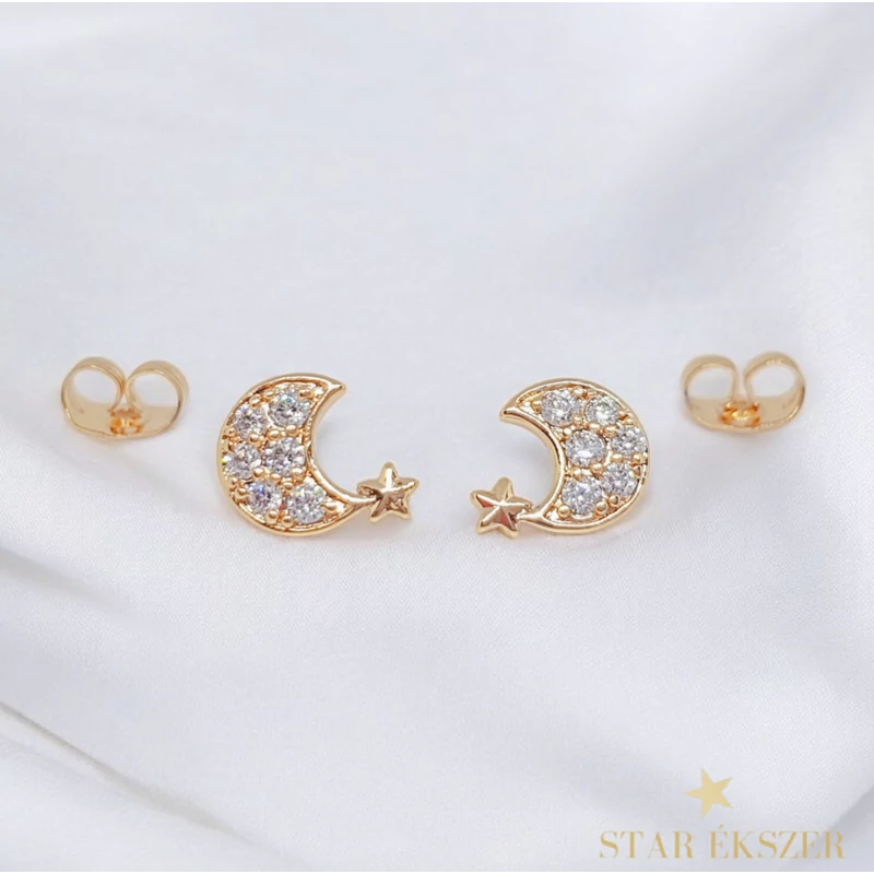 Irena 18K GF. antiallergén hold fülbevaló