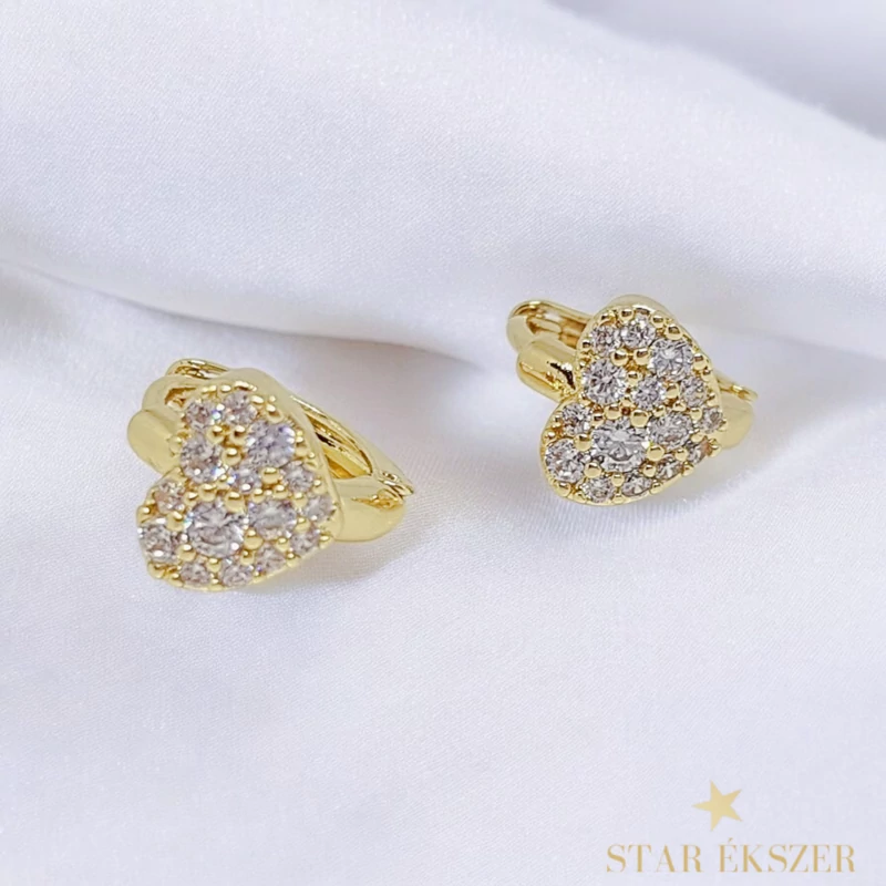 Jutta 14K GF. antiallergén szív fülbevaló