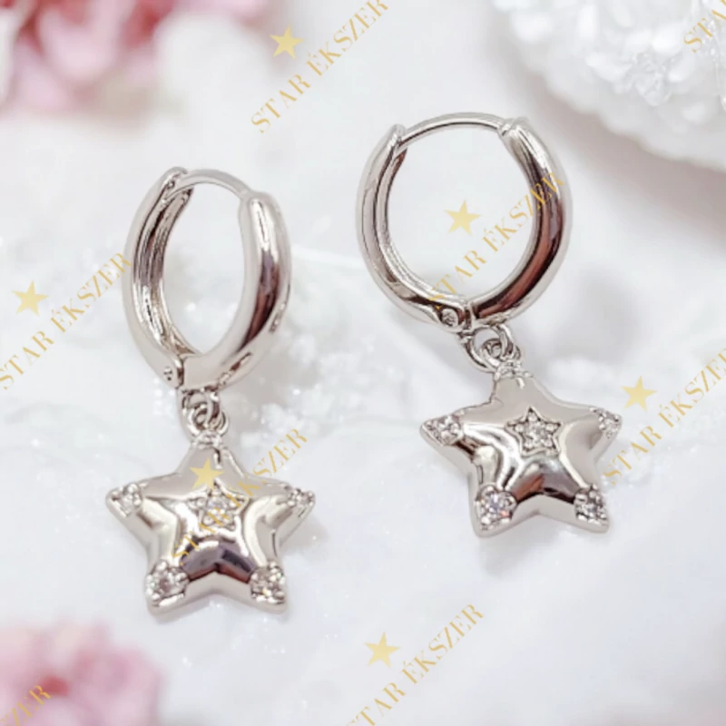 Kitti White antiallergén csillag fülbevaló 