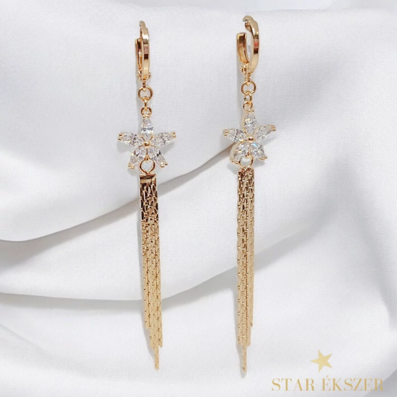 Miriam 18K GF. antiallergén virágos fülbevaló clear