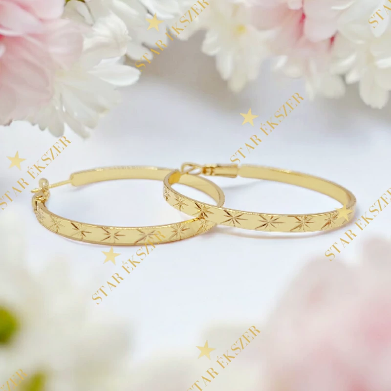 Naris 14K antiallergén csillagos karika fülbevaló