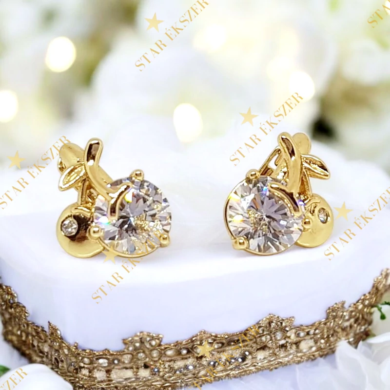 Naxos 14K antiallergén kislány fülbevaló clear 