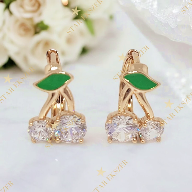 Cherry 18K GF. antiallergén fülbevaló