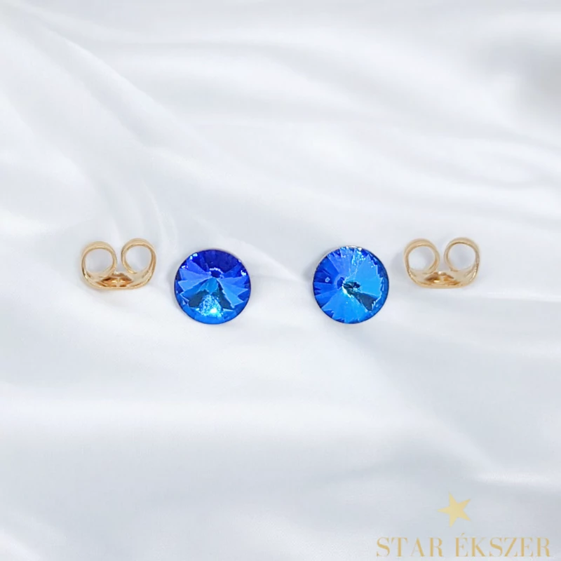 Pont 18K antiallergén fülbevaló kék