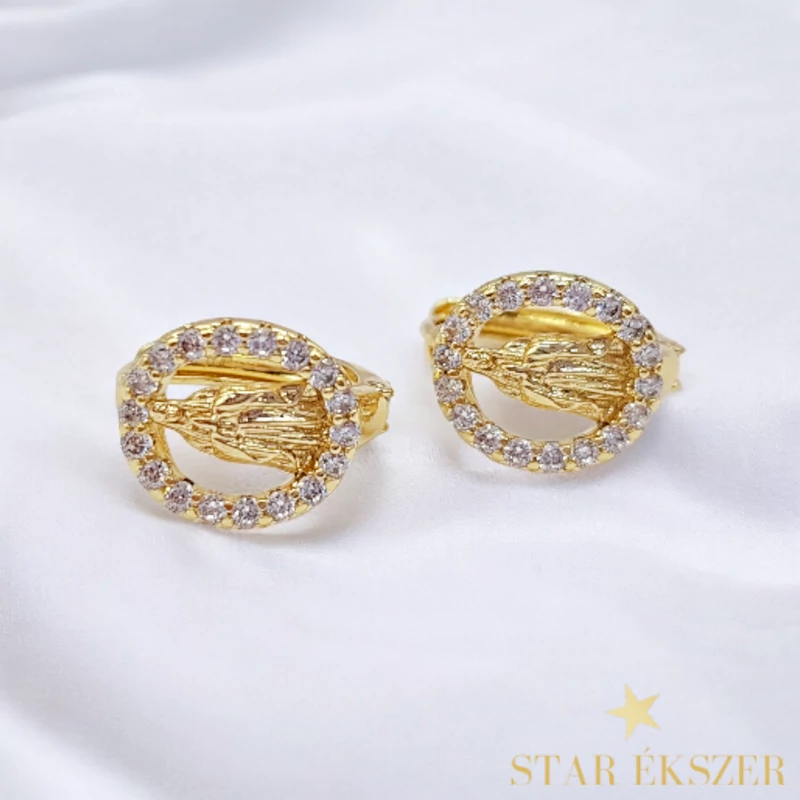 Szűz  Mária 14K antiallergén fülbevaló