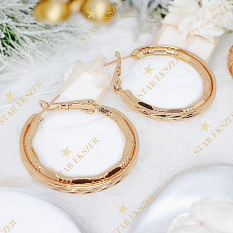 Thalia 18K GF. antiallergén karika fülbevaló 3cm
