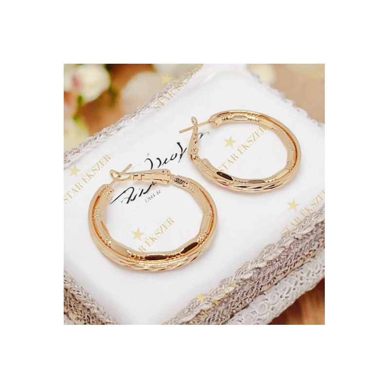 Thalia 18K GF. antiallergén karika fülbevaló 3cm