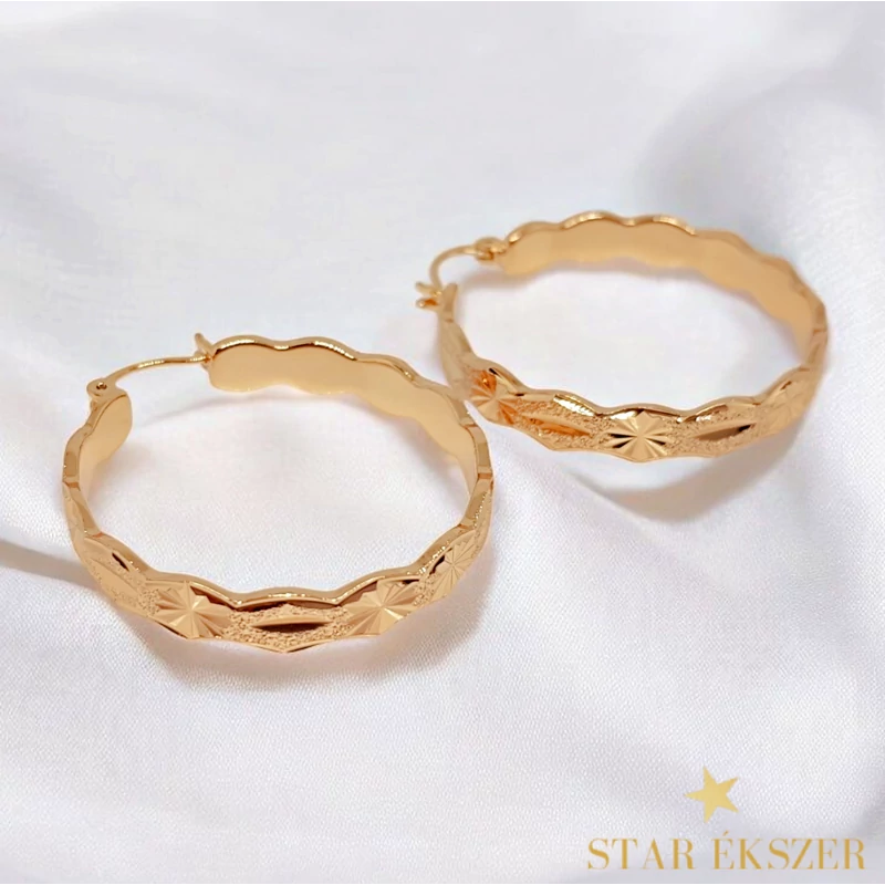 Ulm 18K antiallergén karika fülbevaló 3,5cm