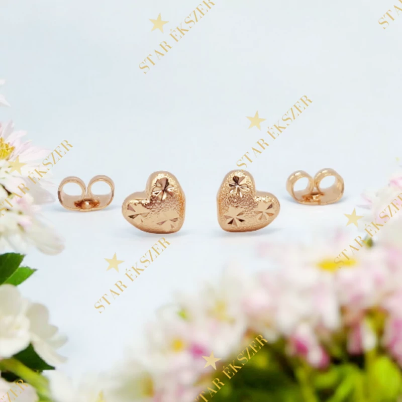 Zoyla 18K antiallergén szív fülbevaló 