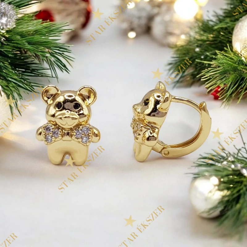 Melis 14K antiallergén macis kislány fülbevaló