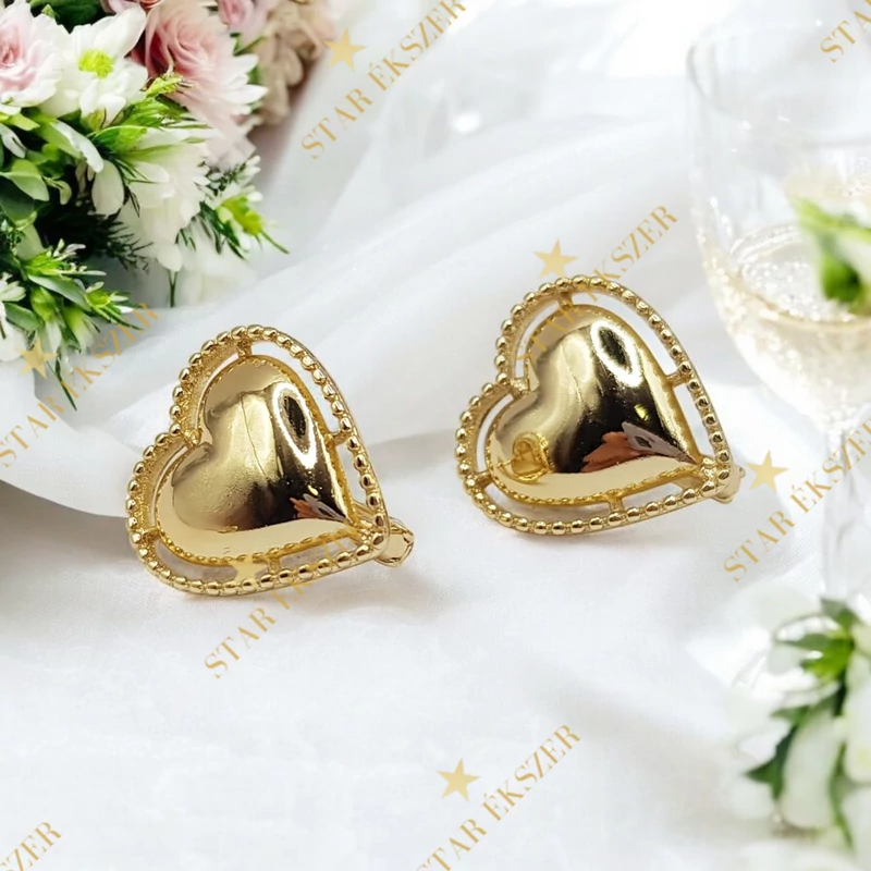 Niki 14K antiallergén szív fülbevaló