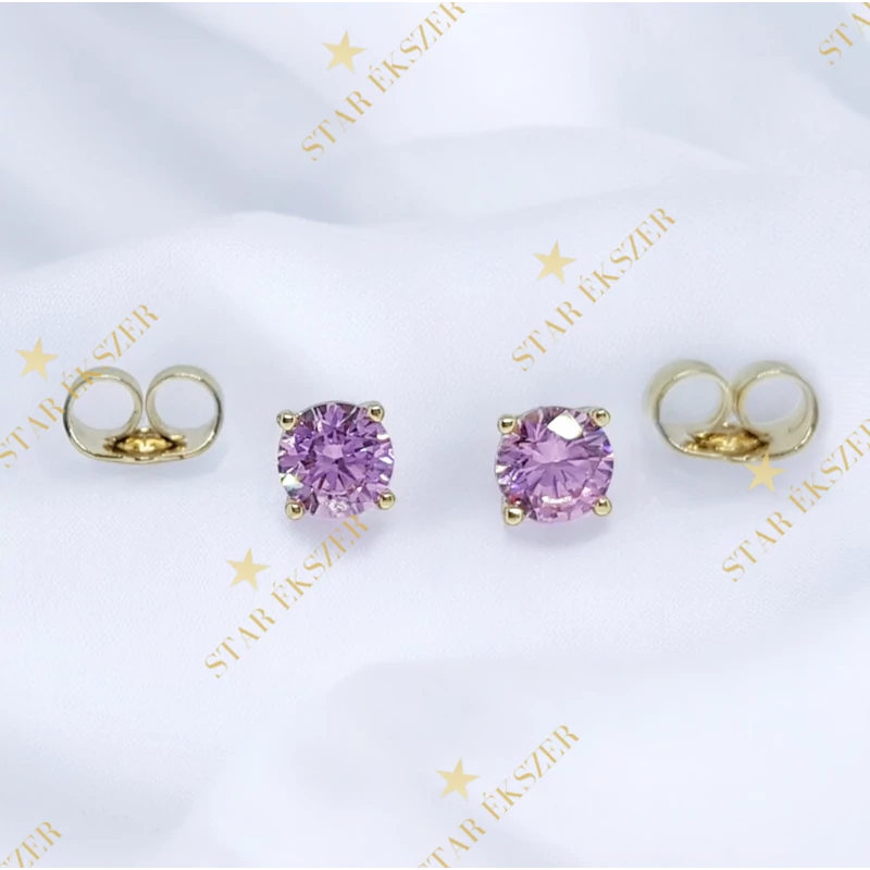 Pötyi 14K GF. antiallergén fülbevaló pink