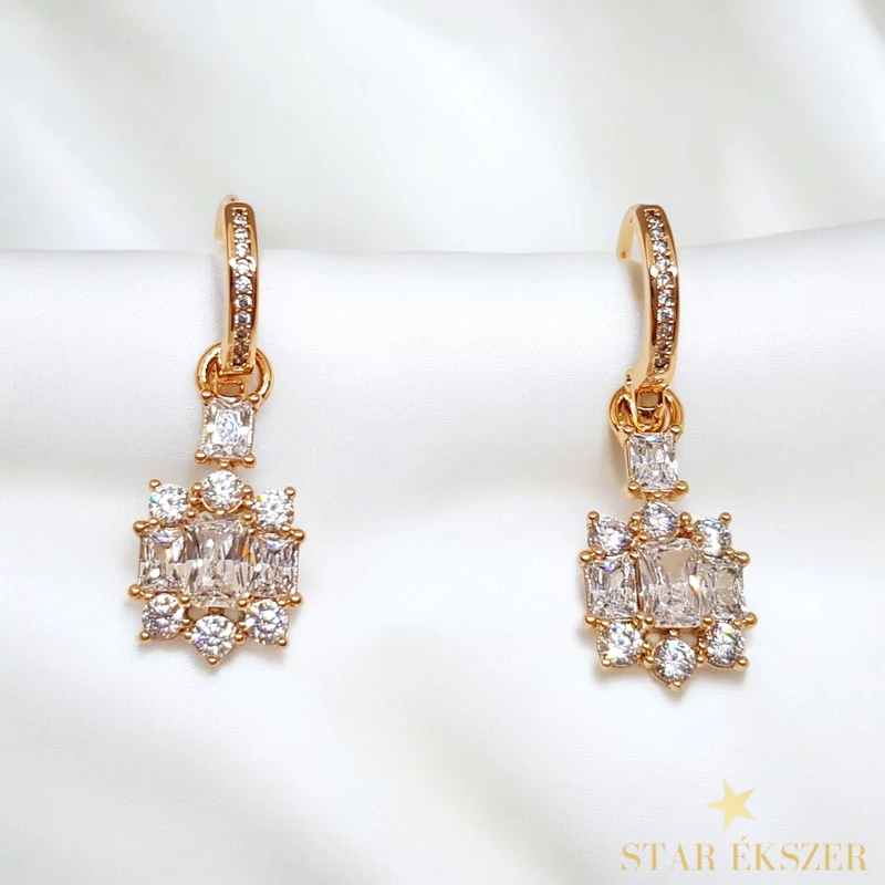 Syros 18K GF. antiallergén fülbevaló fehér