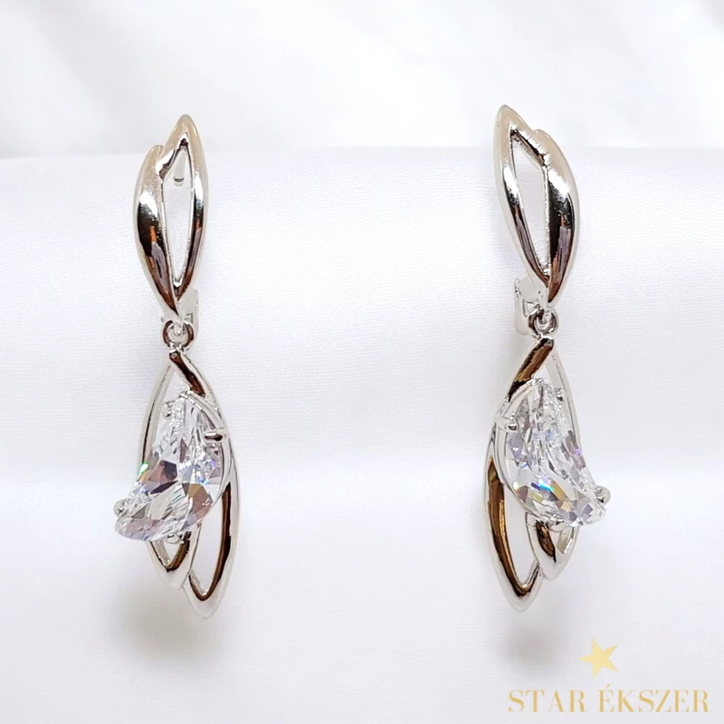 Aveiro White GF. antiallergén köves fülbevaló