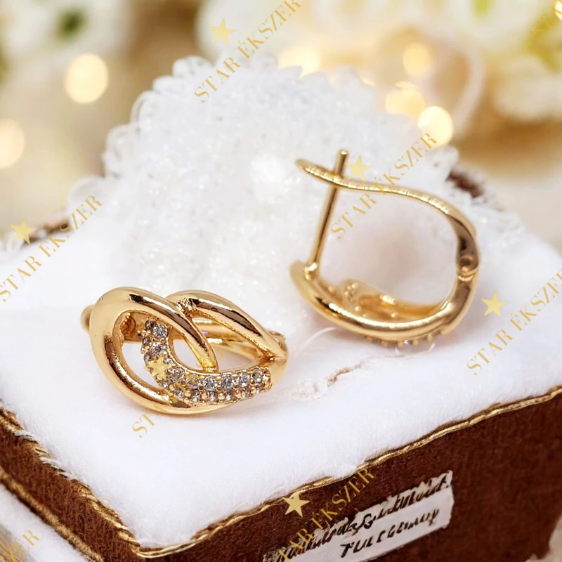 Lucca 18K antiallergén fülbevaló