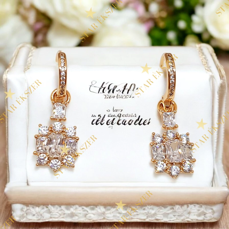 Syros 18K GF. antiallergén fülbevaló fehér