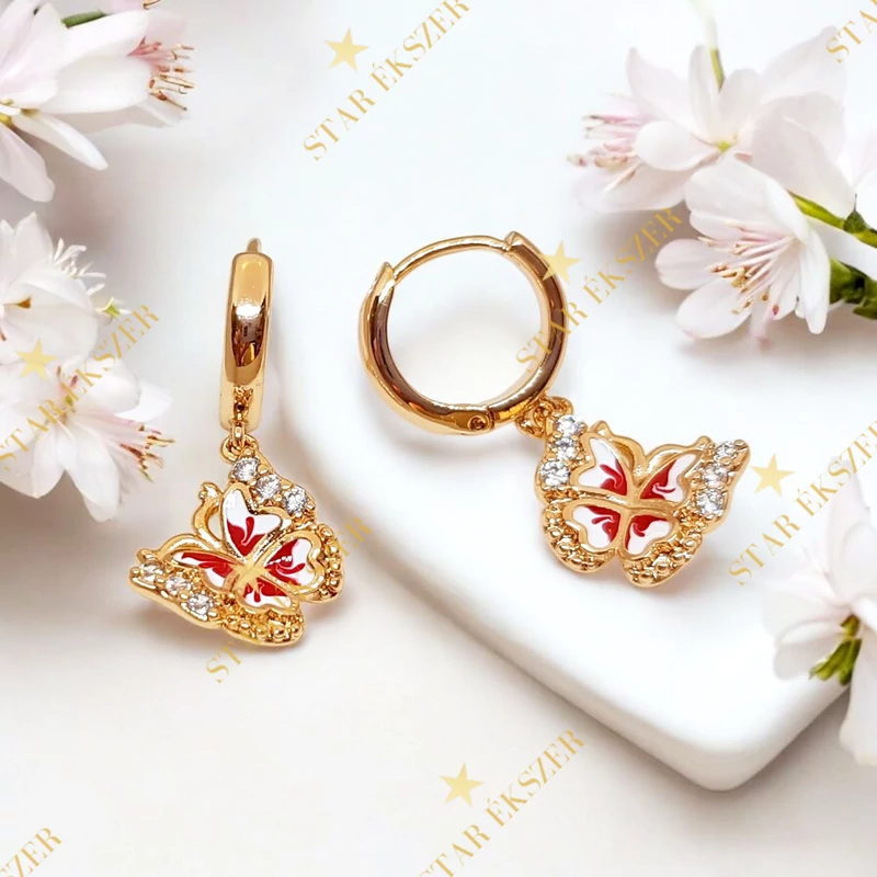 Samos 18K GF. antiallergén pillangós fülbevaló