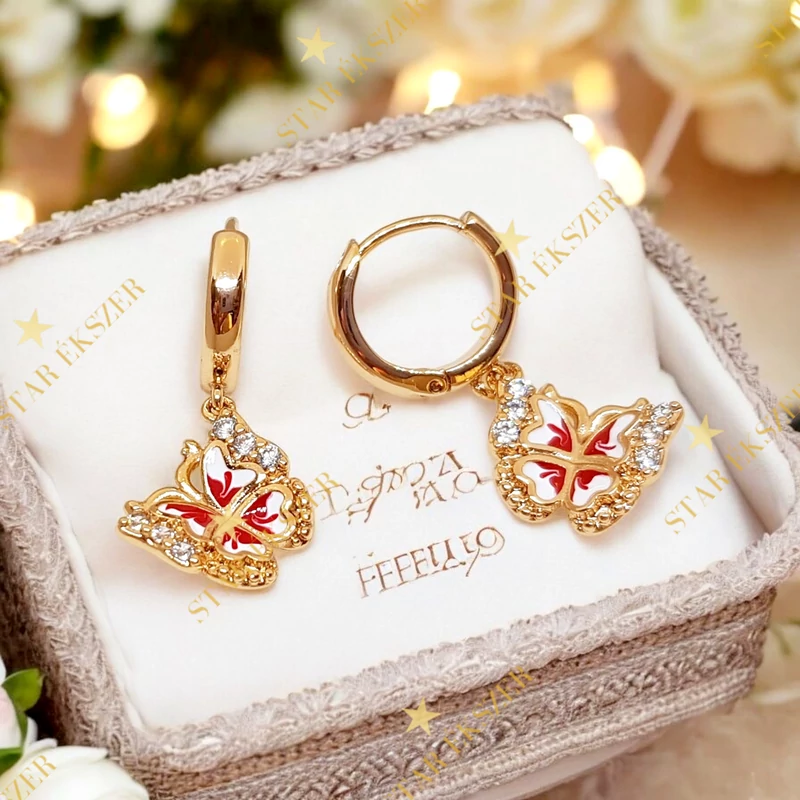 Samos 18K GF. antiallergén pillangós fülbevaló