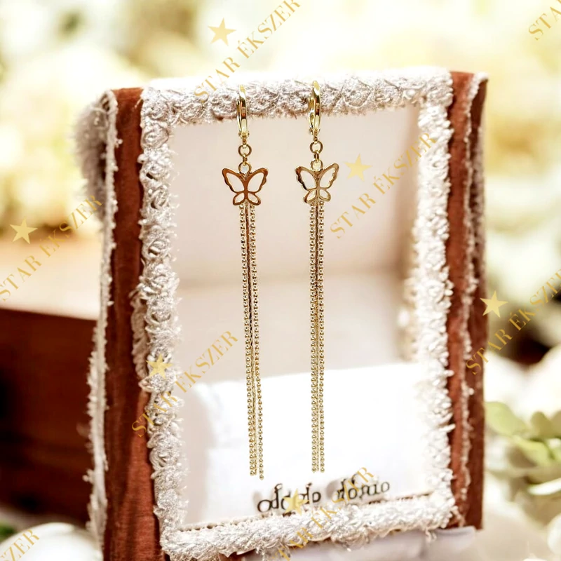 Evora 14K GF. antiallergén pillangós fülbevaló