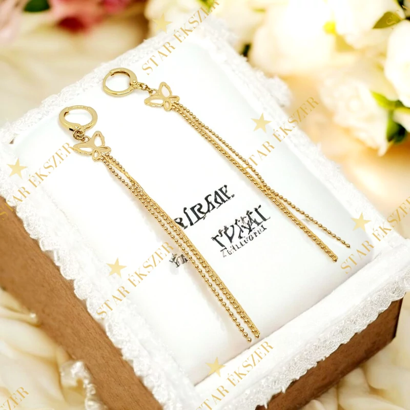 Evora 14K GF. antiallergén pillangós fülbevaló