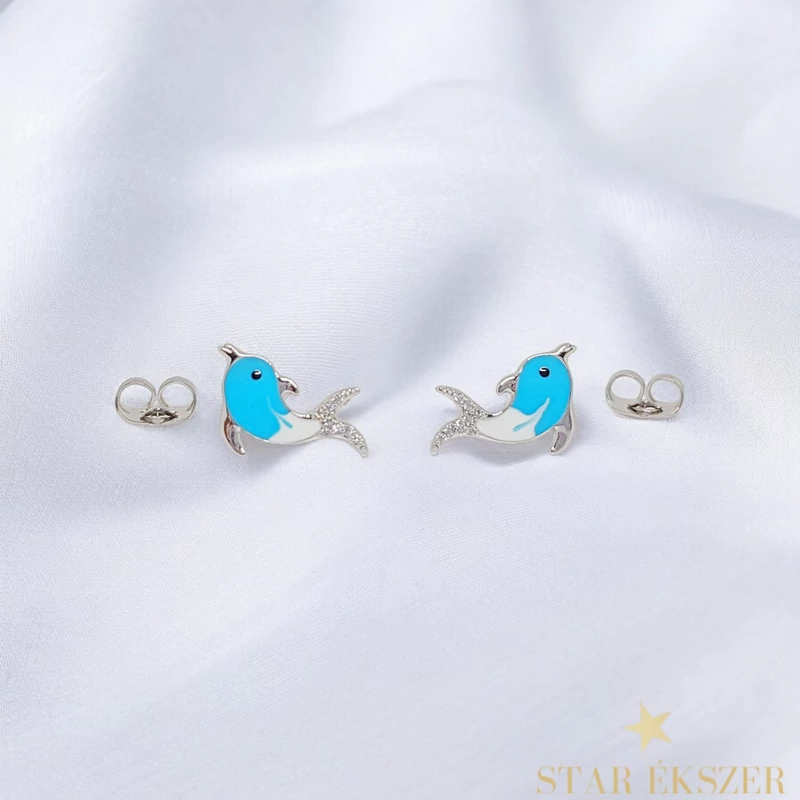 Delfin White GF. antiallergén fülbevaló