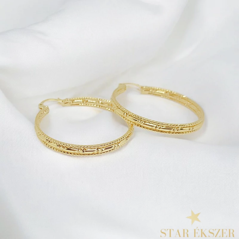 Iveta 14K GF. antiallergén karika fülbevaló 4cm