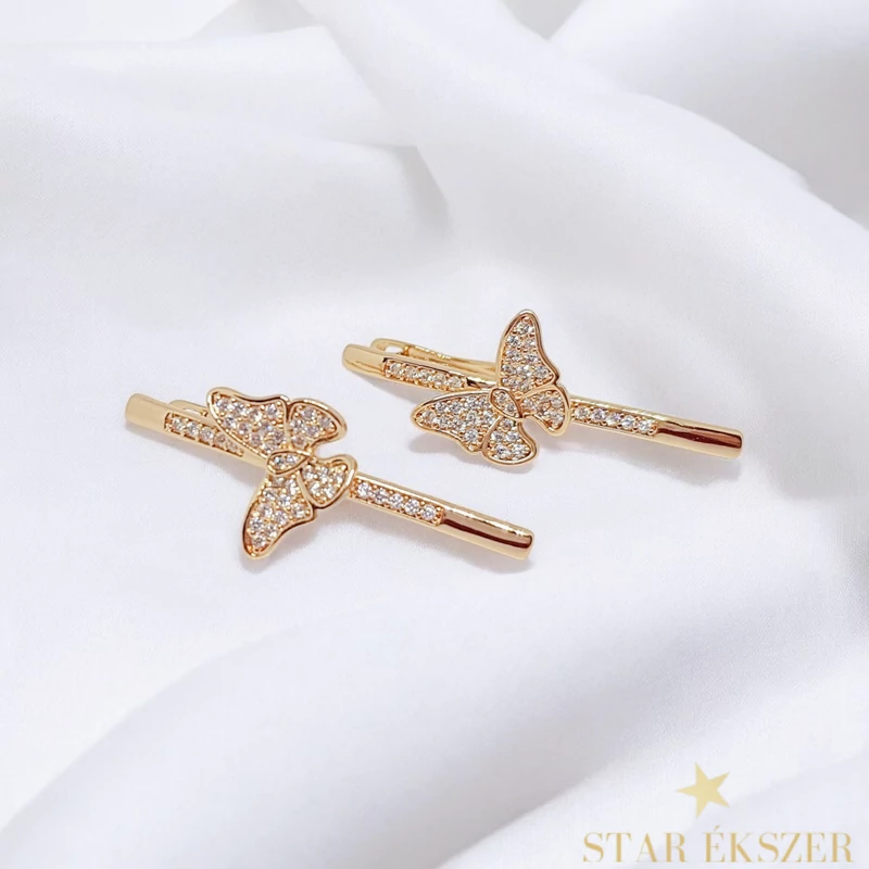 Melisa 18K GF. antiallergén pillangós fülbevaló