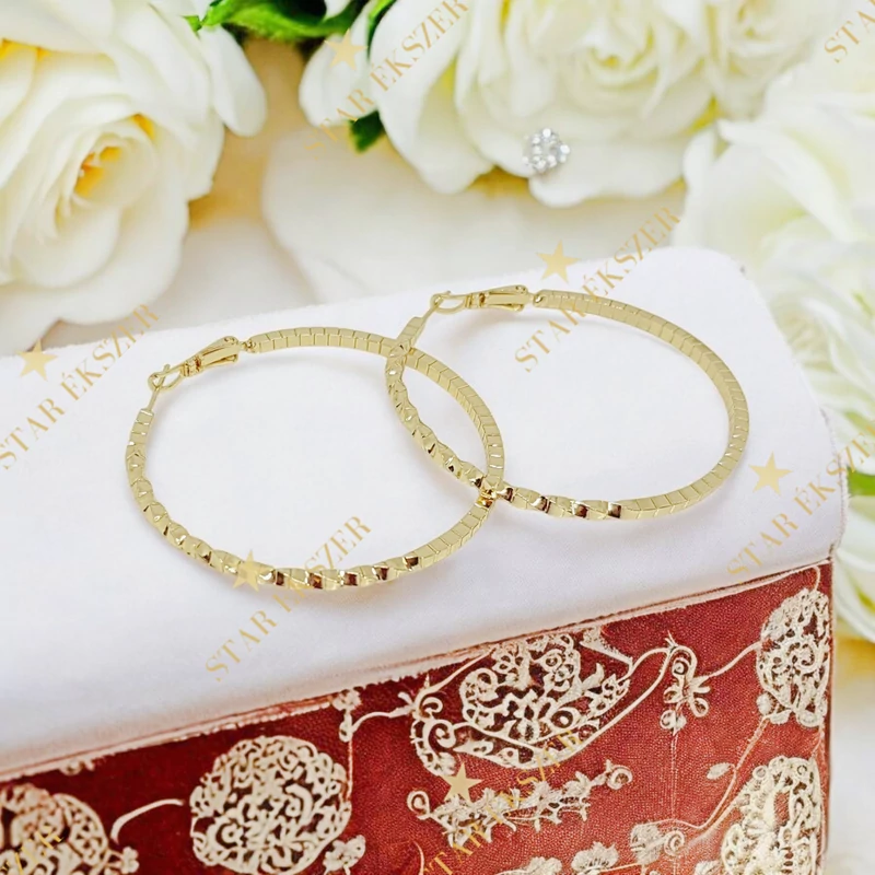Ingrid 14K GF. antiallergén karika fülbevaló 5cm