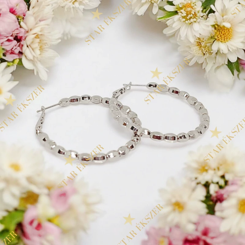 Forli White GF. antiallergén karika fülbevaló 4cm