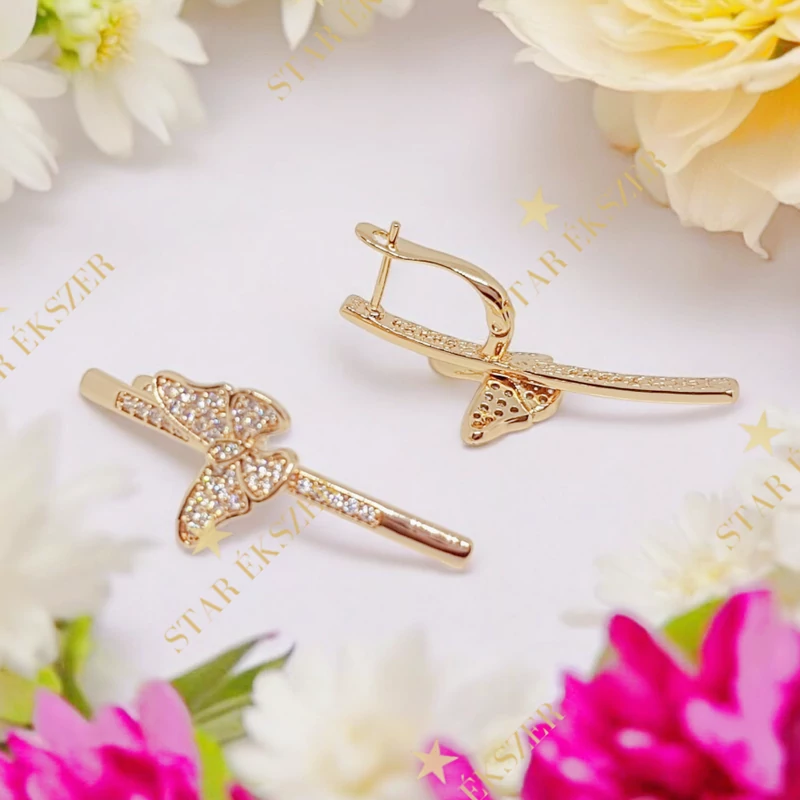 Melisa 18K GF. antiallergén pillangós fülbevaló