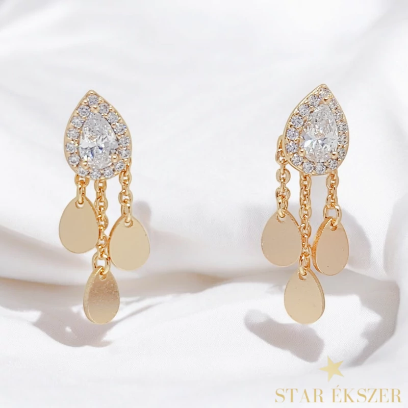 Lucy 18K GF. antiallergén fülbevaló