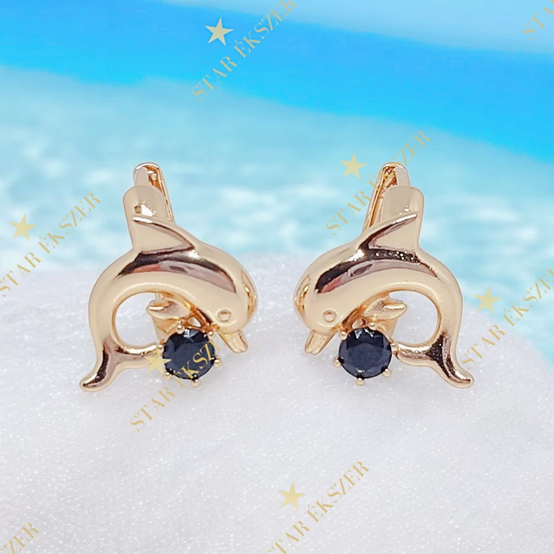 Delfin 18K GF. antiallergén fülbevaló 