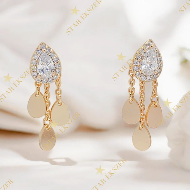 Lucy 18K GF. antiallergén fülbevaló