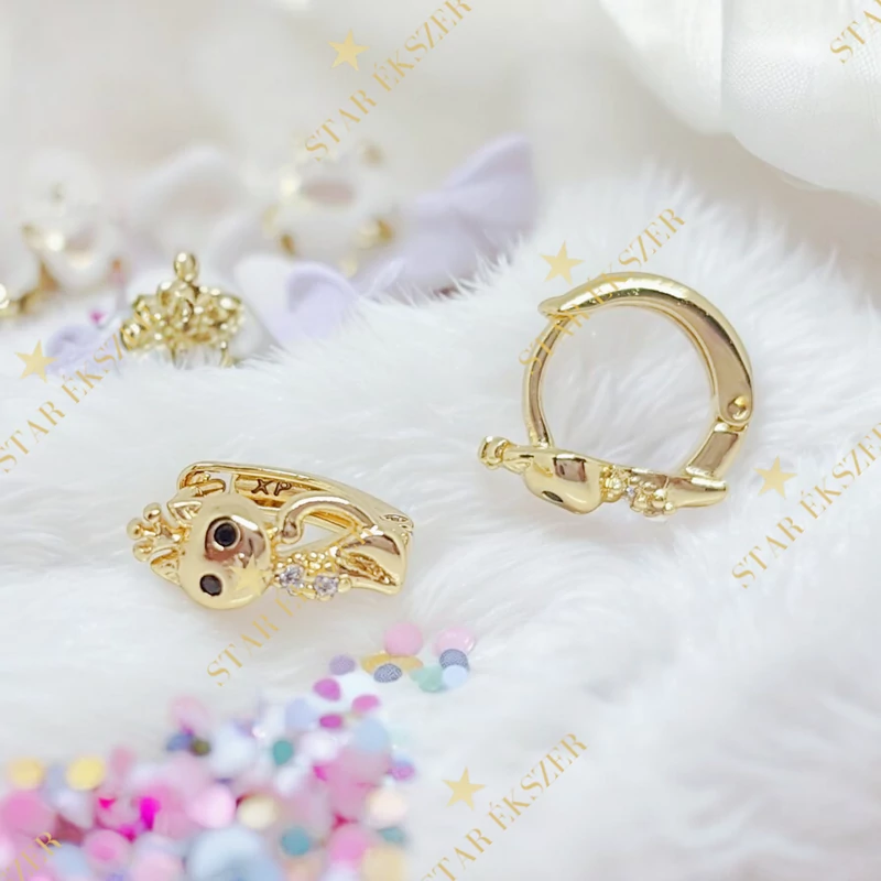 Cica 14K G.F. antiallergén kislány fülbevaló