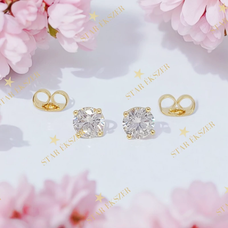 Egy köves 14K G.F. antiallergén fülbevaló 