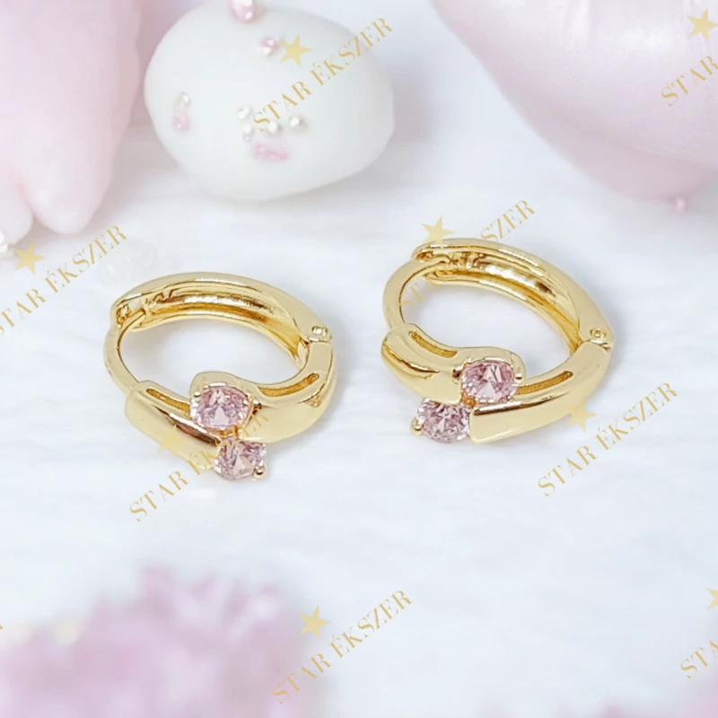 Lucie 14K Gold Filled antiallergén kislány fülbevaló pink