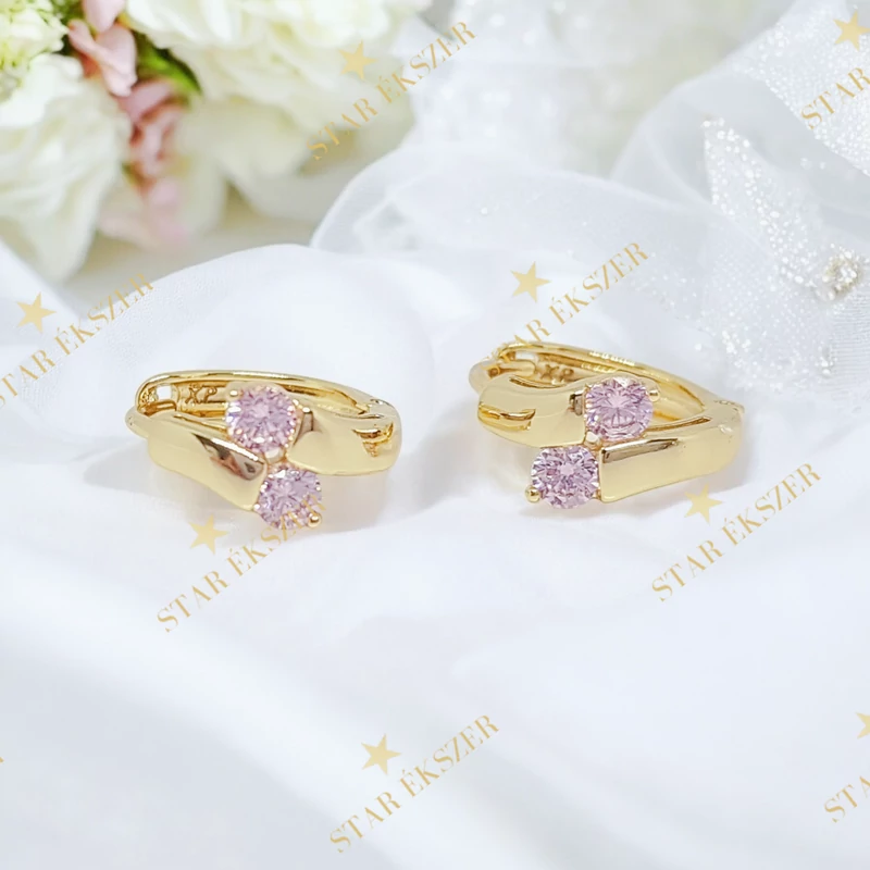 Lucie 14K Gold Filled antiallergén kislány fülbevaló pink