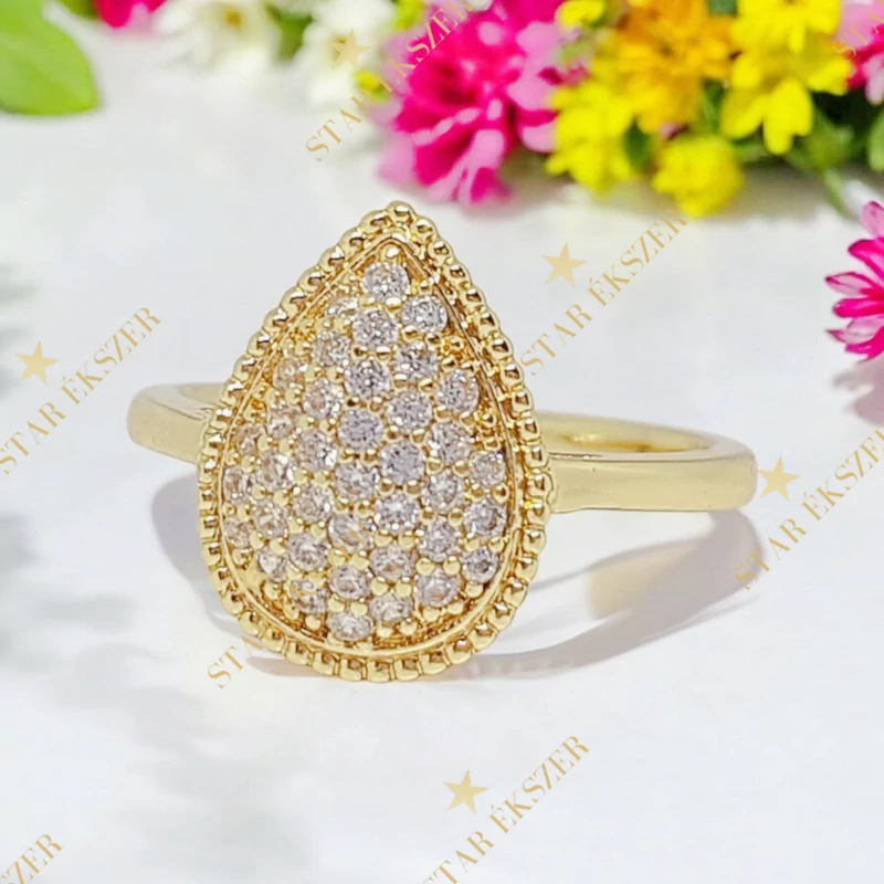 Ajlin 14K antiallergén csepp gyűrű 54-es méret