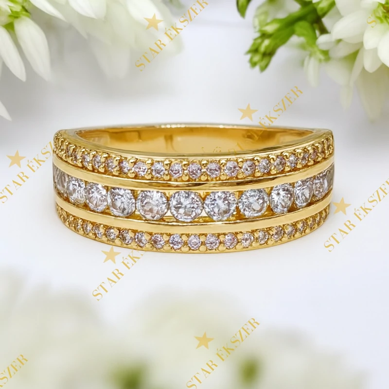 Dodoma 14K antiallergén köves gyűrű 59-es