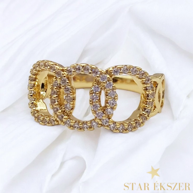 Elani 14K antiallergén gyűrű 52-es