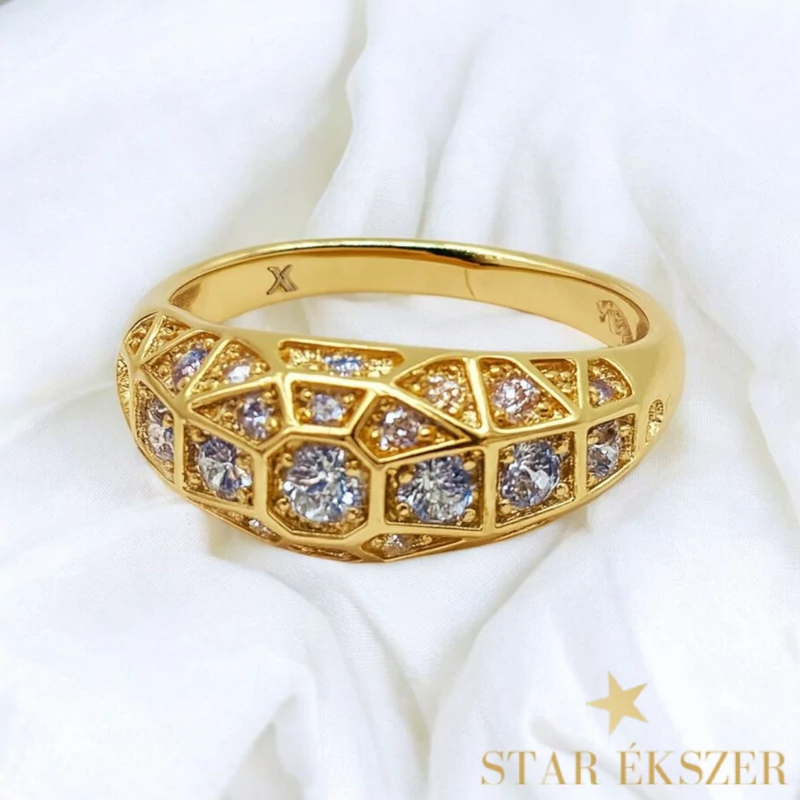 Harare 14K antiallergén köves gyűrű 52-es