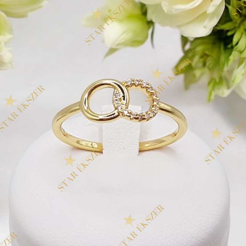 Ibadan 14K antiallergén gyűrű 62-es