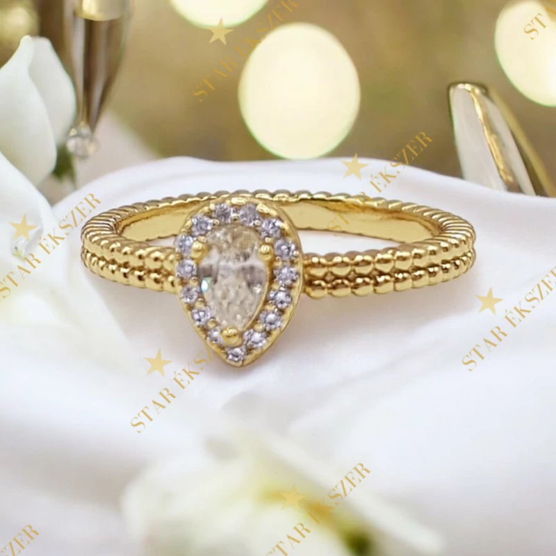 Klaris 14K antiallergén gyűrű 54-es