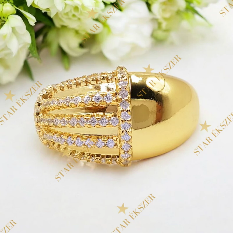 Lusaka 14K antiallergén gyűrű 62-es