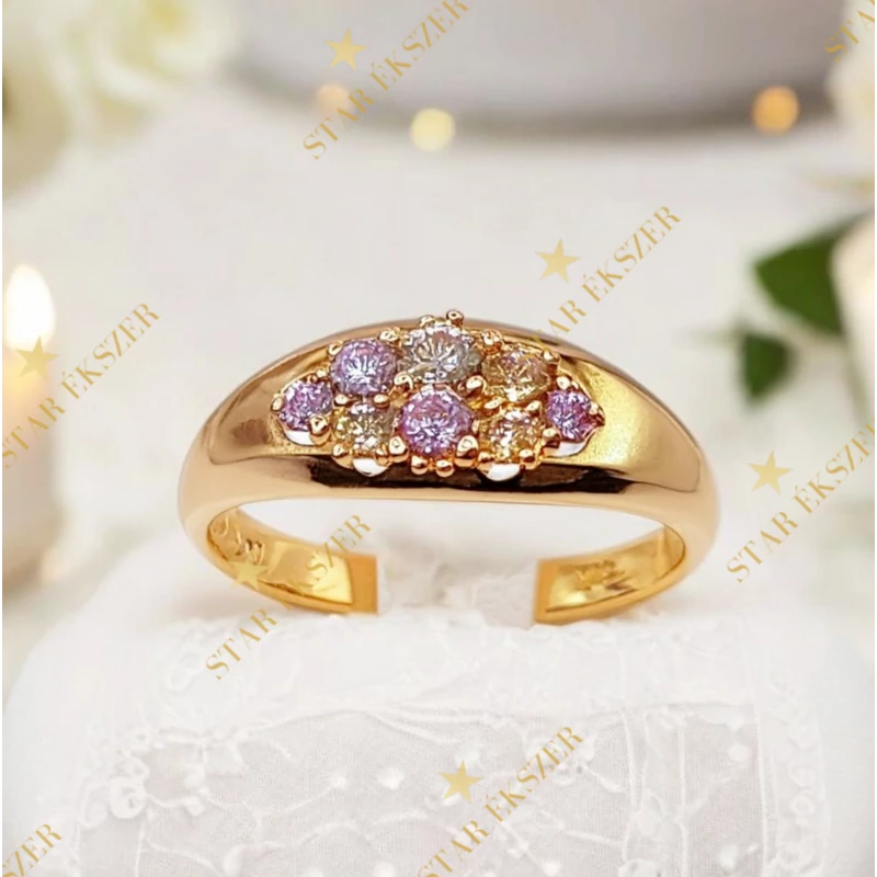 Lysia 18K antiallergén gyűrű 57-es színes